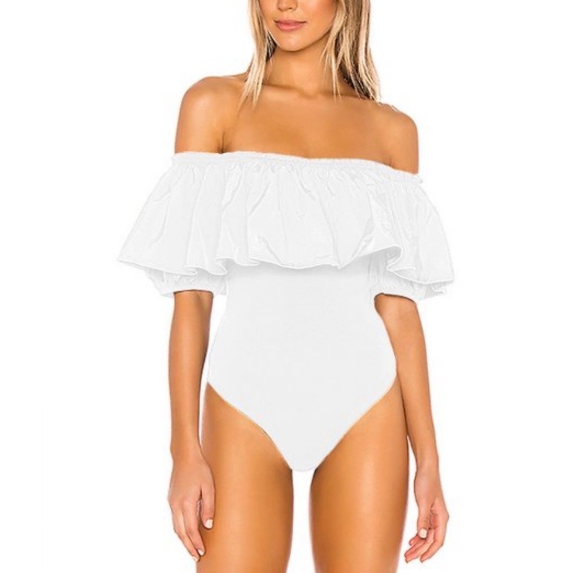 Intimately Free People Poof Goes My Heart Off Shoulder Bodysuit Size Medium